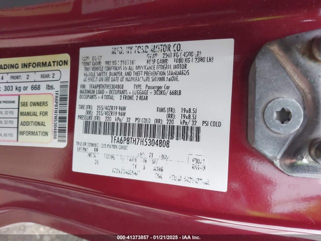 Ford Mustang Ecoboost 2017 1FA6P8TH7H5304808 Image 9