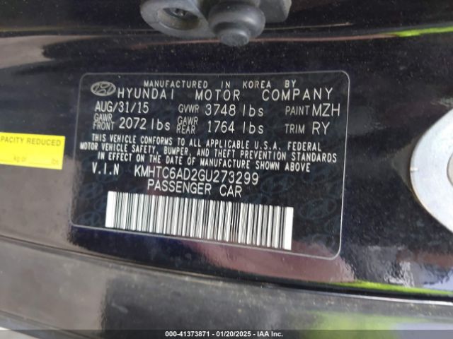 KMHTC6AD2GU273299 Hyundai Veloster