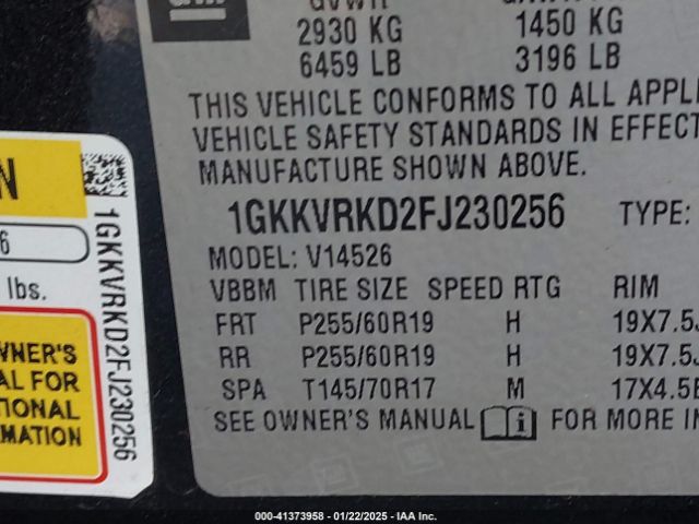 1GKKVRKD2FJ230256 GMC Acadia Slt-1