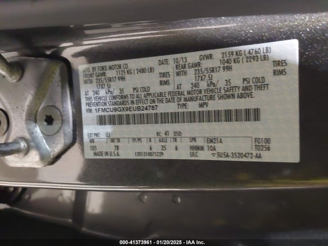 Ford ESCAPE SE 2014 1FMCU9GX9EUB24787 Image 9