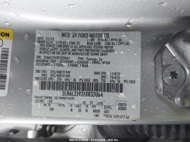3LN6L2J92ER832064 Lincoln MKZ