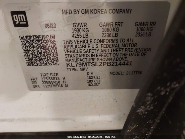 KL79MTSL2PB214441 Chevrolet Trailblazer Fwd Rs