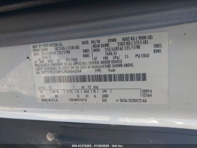 1FTYR2XM1JKA84204 Ford Transit-250