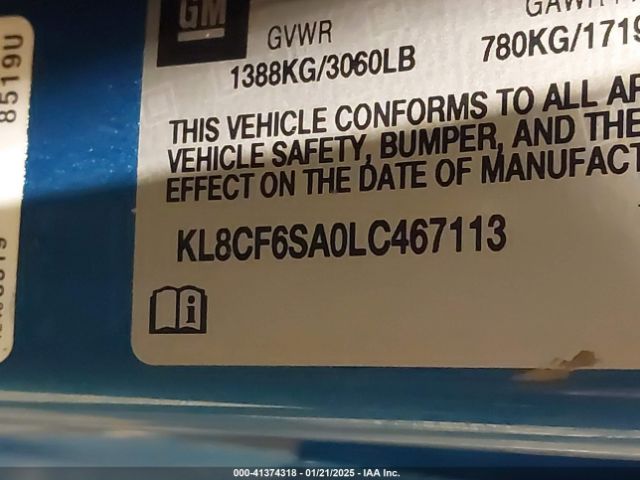 KL8CF6SA0LC467113 Chevrolet Spark Fwd 2lt Automatic