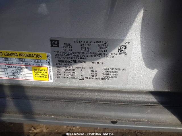 Chevrolet Traverse 2lt 2017 1GNKRHKD7HJ236090 Image 9