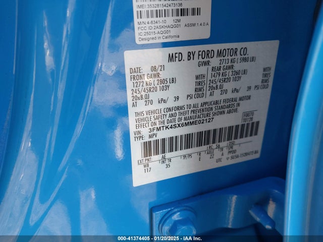 3FMTK4SX6MME02127 Ford Mustang Mach-e Gt