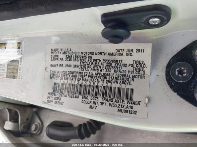 2011 MITSUBISHI ENDEAVOR 4A4JN2AS3BE033137 Photo 8