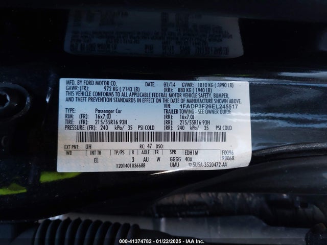 Ford FOCUS SE 2014 1FADP3F26EL245517 Image 9