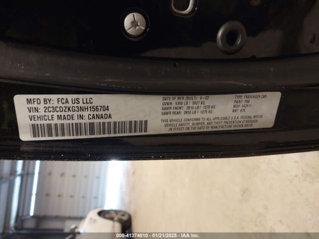 2C3CDZKG3NH156704 Dodge Challenger Gt Awd
