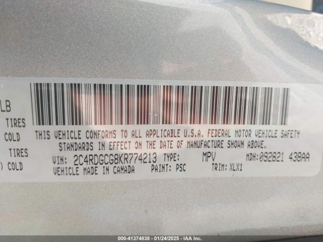 2C4RDGCG8KR774213 Dodge Grand Caravan Sxt