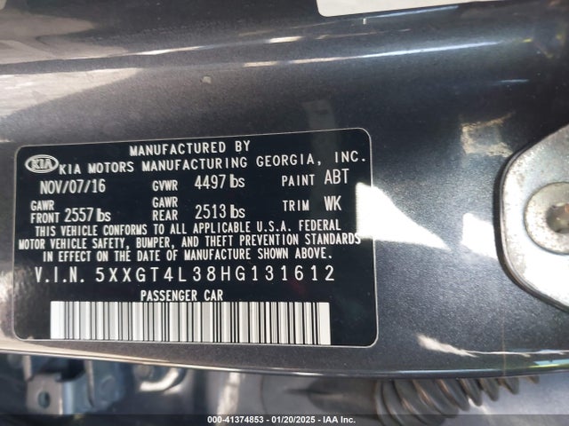 KIA Optima Lx 2017 5XXGT4L38HG131612 Image 9