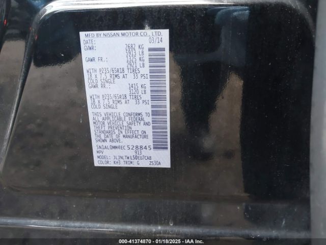 5N1AL0MM4EC528845 Infiniti QX60