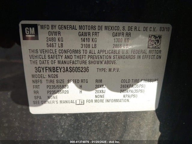 2010 CADILLAC SRX 3GYFNBEY3AS605236 Photo 8