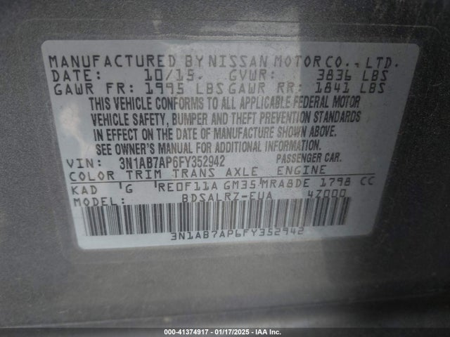 3N1AB7AP6FY352942 Nissan SENTRA SR