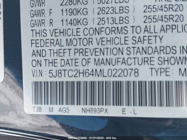 5J8TC2H64ML022078 Acura Rdx A-spec Package