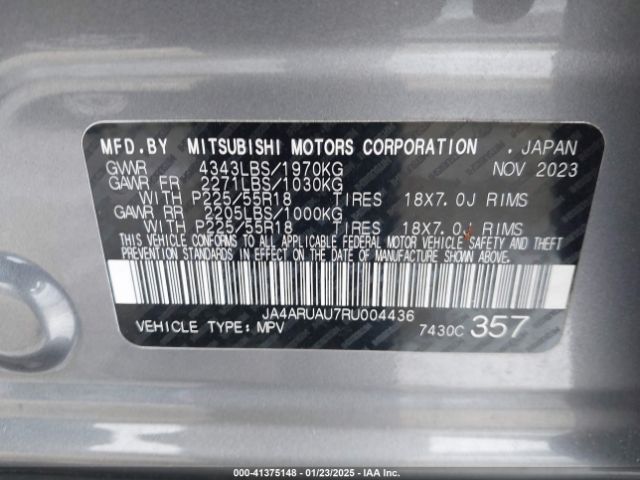 2024 MITSUBISHI OUTLANDER SPORT JA4ARUAU7RU004436 Photo 8