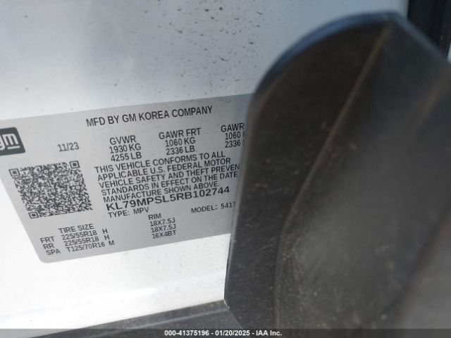 KL79MPSL5RB102744 Chevrolet Trailblazer Fwd Lt