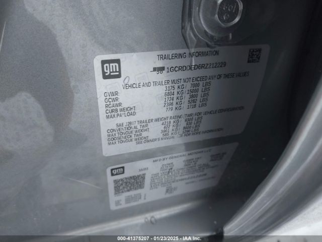 1GCRDDED6RZ212229 Chevrolet Silverado 1500 4wd Double Cab Standard Bed Lt