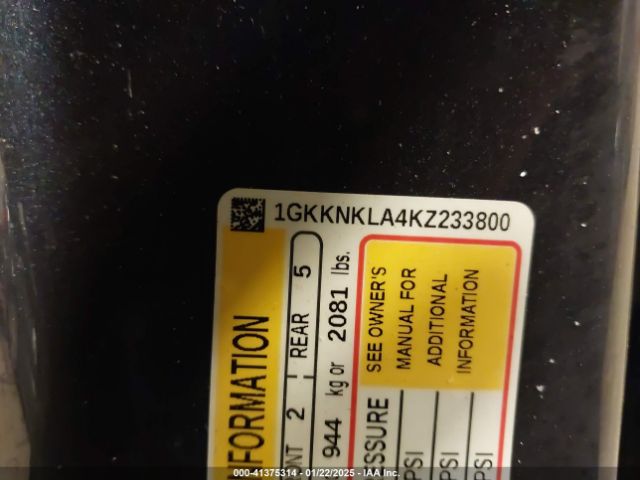 1GKKNKLA4KZ233800 GMC Acadia Sle-1
