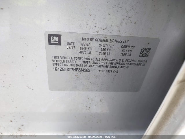 Chevrolet MALIBU 1LT 2017 1G1ZE5ST7HF234585 Image 9