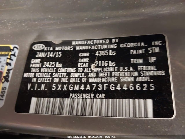 KIA Optima Lx 2015 5XXGM4A73FG446625 Image 9