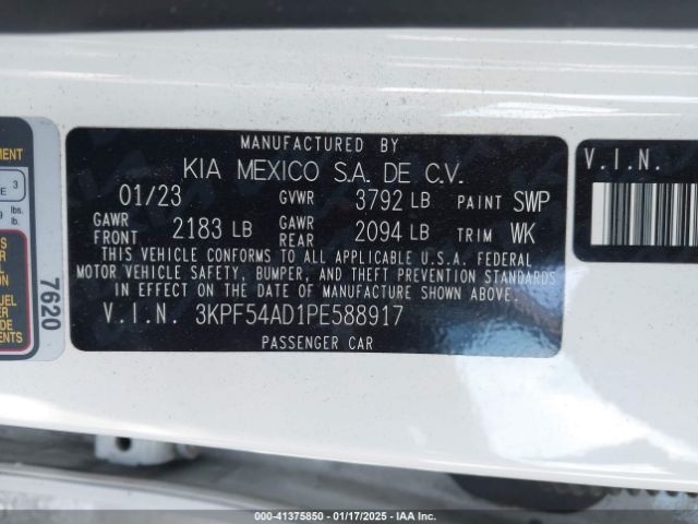 3KPF54AD1PE588917 KIA Forte Gt-line