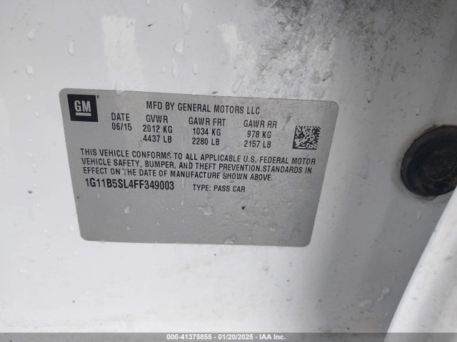 Chevrolet MALIBU LS 2015 1G11B5SL4FF349003 Image 9