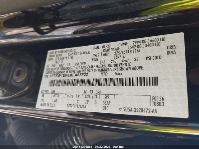 Ford F-150 Xlt 2021 1FTEW1EP8MFA65522 Image 9