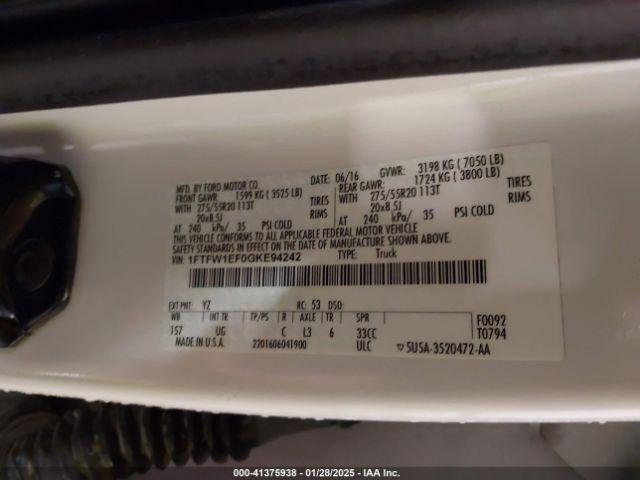 1FTFW1EF0GKE94242 Ford F-150 Xlt