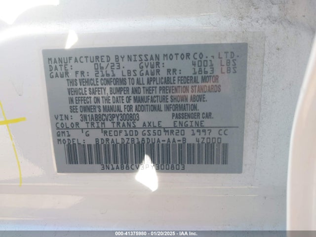 Nissan Sentra Sv Xtronic Cvt 2023 3N1AB8CV3PY300803 Image 9