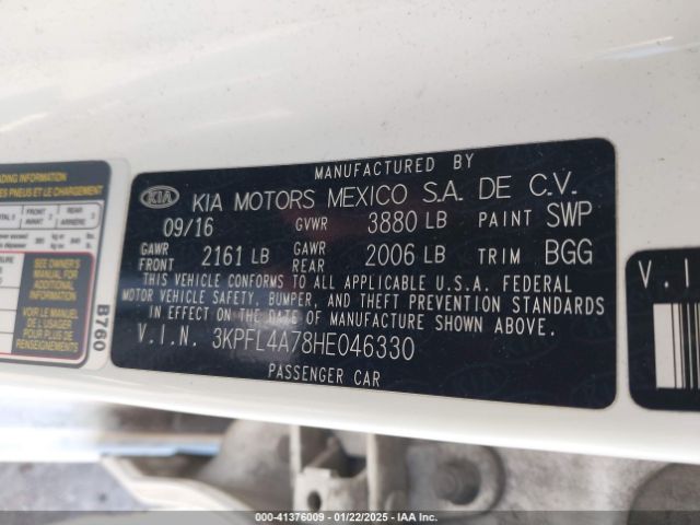 3KPFL4A78HE046330 KIA FORTE LX