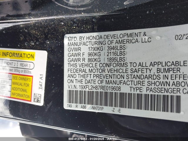19XFL2H87RE019608 Honda Civic Sport