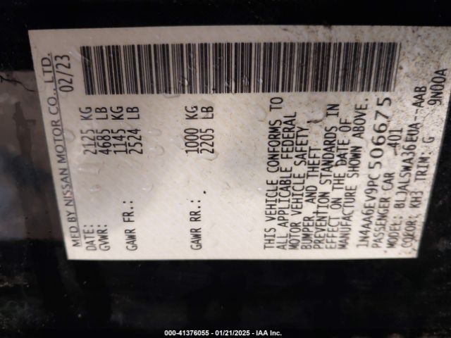 1N4AA6EV9PC506675 Nissan Maxima Sr Xtronic Cvt