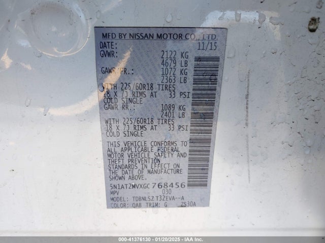 Nissan Rogue Sl 2016 5N1AT2MVXGC768456 Image 9