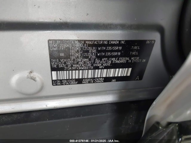 Toyota Rav4 Xle Premium 2019 2T3A1RFV3KW064119 Image 9