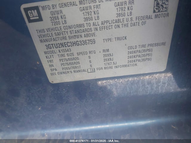 GMC Sierra 1500 Slt 2017 3GTU2NEC3HG336759 Image 9