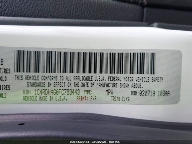 1C4RDHAG0FC793443 Dodge Durango Sxt