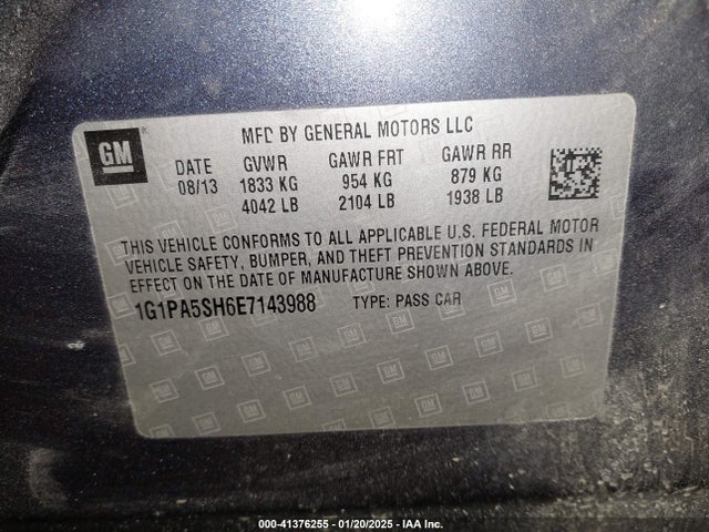 Chevrolet Cruze Ls Auto 2014 1G1PA5SH6E7143988 Image 9