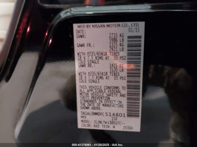 5N1AL0MM0FC514801 Infiniti QX60