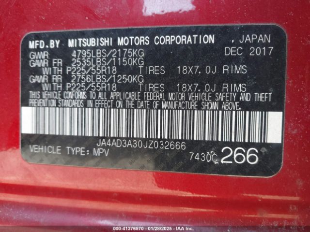 JA4AD3A30JZ032666 Mitsubishi Outlander Se
