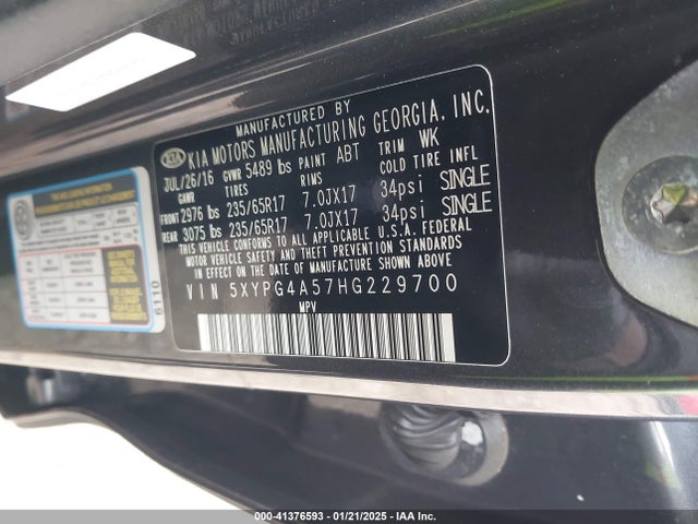 KIA Sorento 3.3l Lx 2017 5XYPG4A57HG229700 Image 9