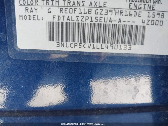 3N1CP5CV1LL490133 Nissan Kicks Sv Xtronic Cvt