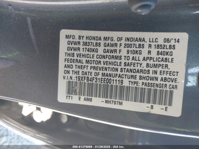 Honda lea2 2014 19XFB4F31EE001119 Image 9