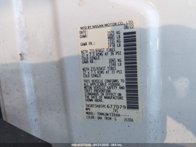 5N1BT3AB5PC677079 Nissan Rogue S Intelligent Awd