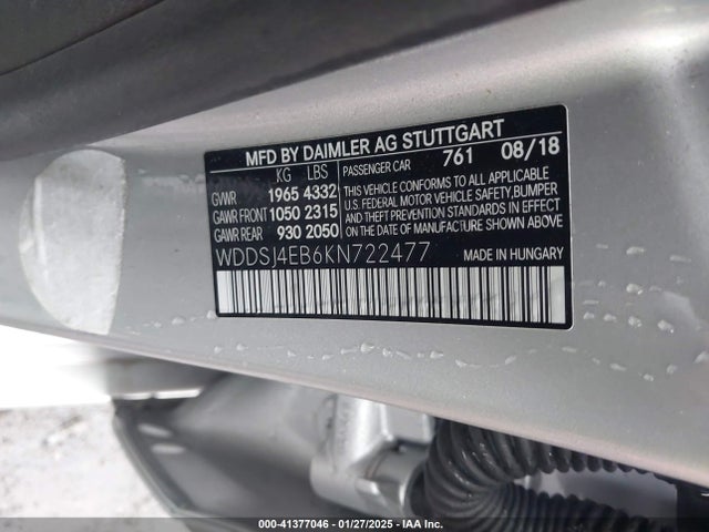 Mercedes-Benz CLA 250 2019 WDDSJ4EB6KN722477 Image 9