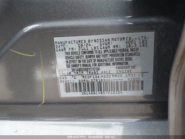 Nissan SENTRA SV 2025 3N1AB8CV8SY210104 Image 9