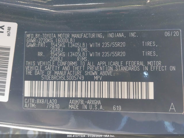 Toyota Highlander Hybrid Platinum 2020 5TDEBRCH5LS005749 Image 9