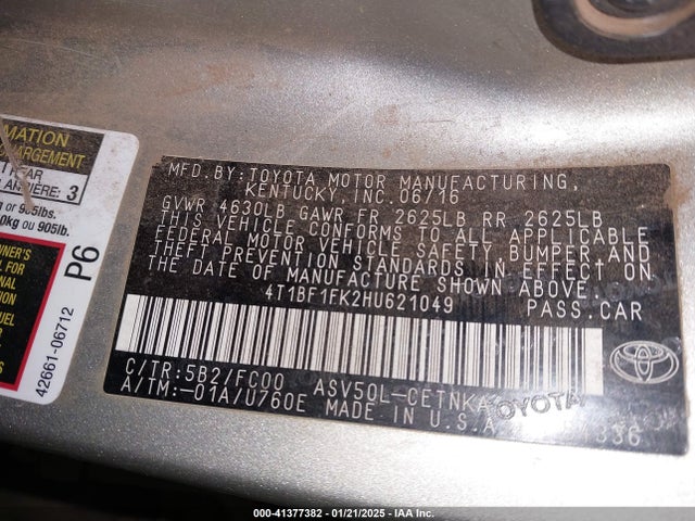 Toyota CAMRY LE 2017 4T1BF1FK2HU621049 Image 9