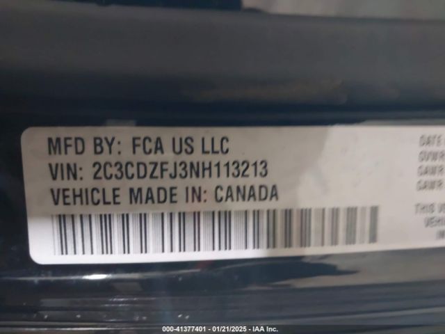2C3CDZFJ3NH113213 Dodge Challenger R/t Scat Pack