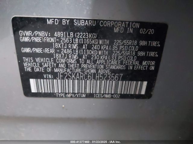 JF2SKARC6LH523567 Subaru Forester Sport